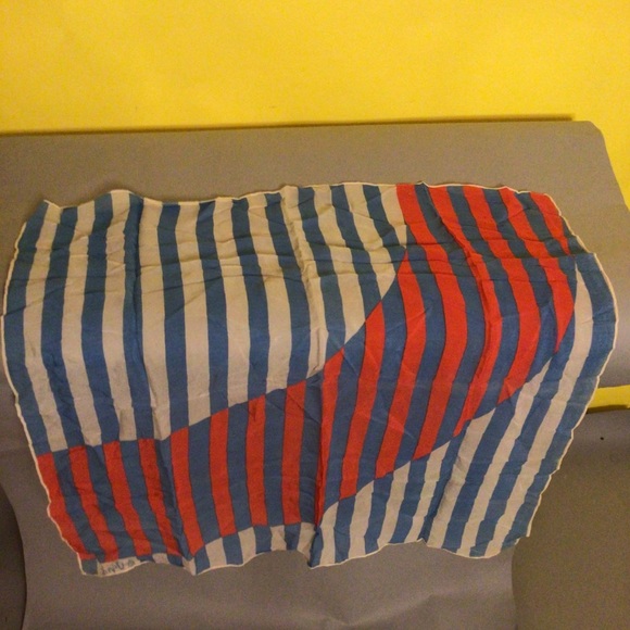 RARE Vintage Vera Neumann 100% Silk Striped Scarf - Picture 3 of 9